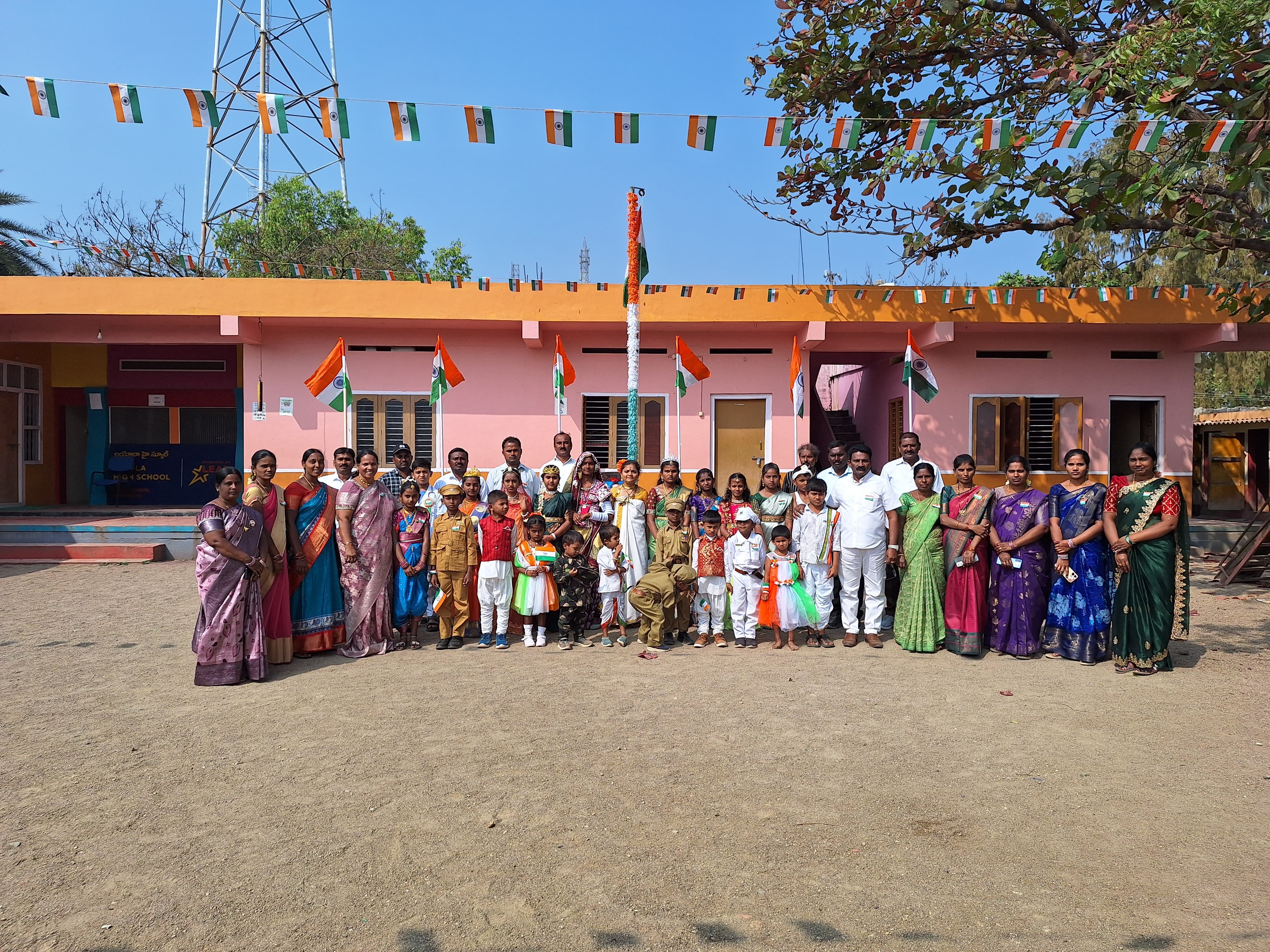 Students and parents gathered on campus at Layola High School